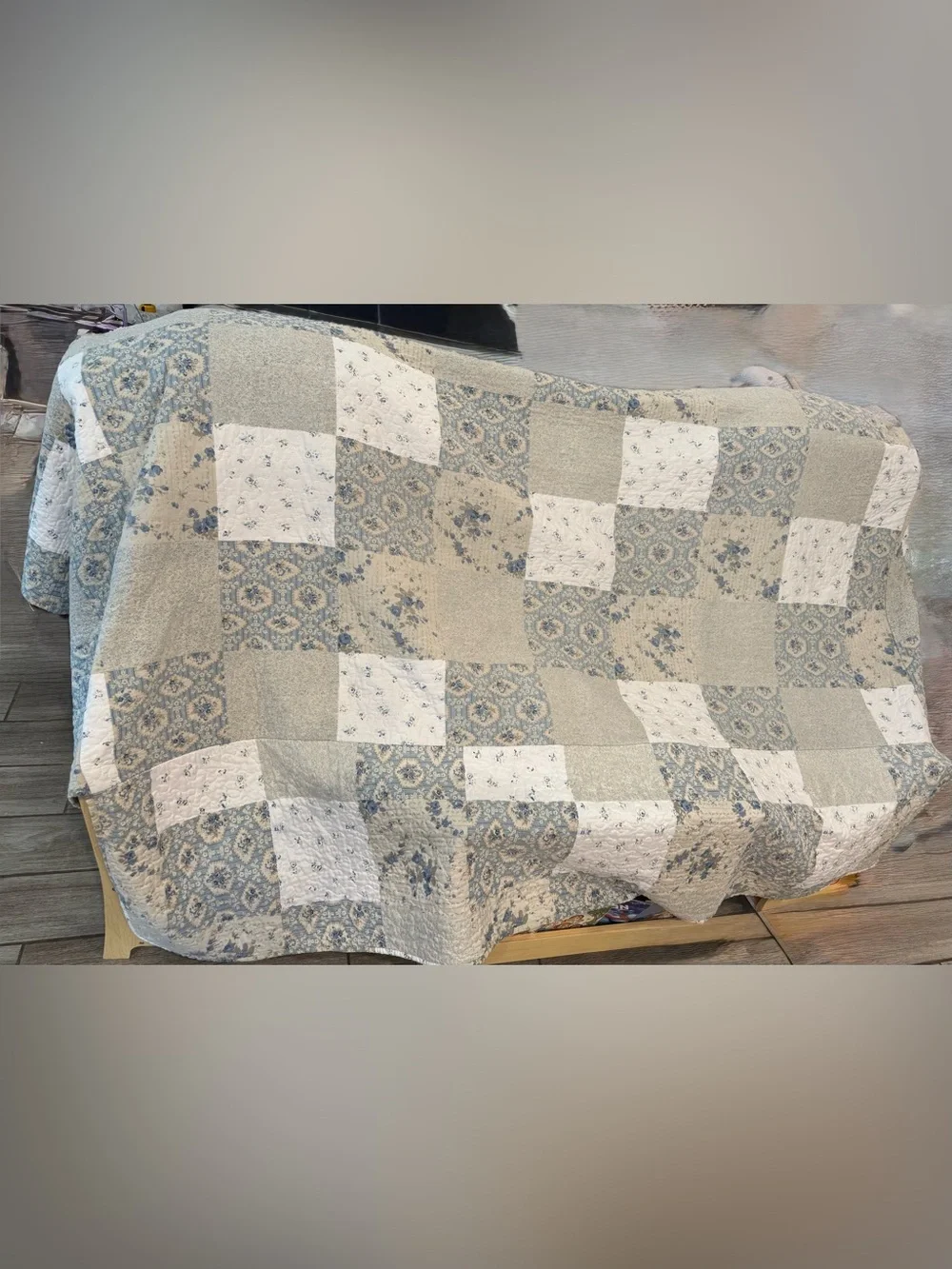 All American Collection Reversible Floral Patchwork Daybed Quilt & 3 Shams Set